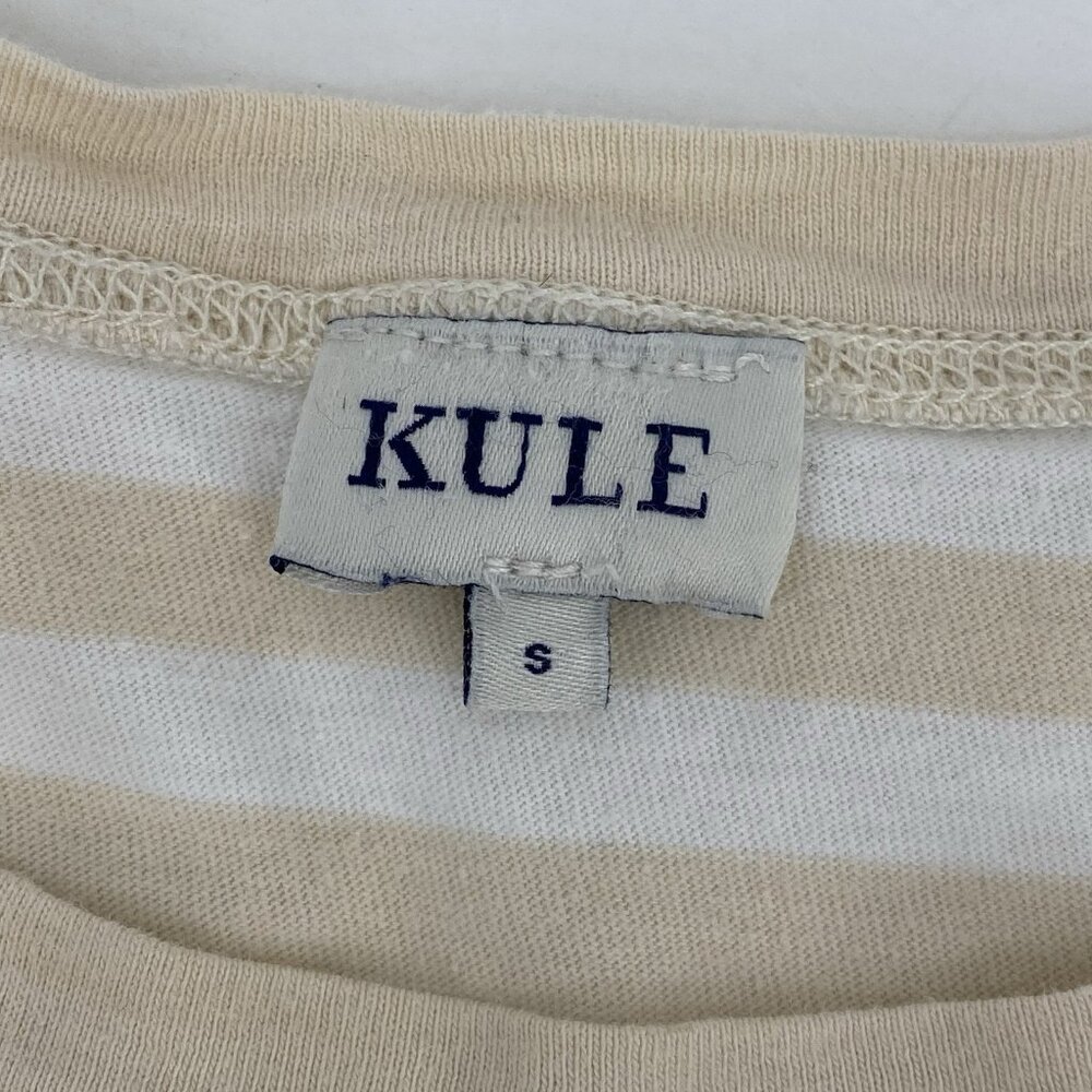 KULE Women's Size Small Cream White Striped Long Sleeve Shirt Cotton - Picture 3 of 12